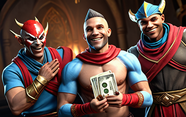 **

A triumphant Eternal Return character proudly showing off a newly acquired, rare Limited Edition skin, surrounded by admiring teammates. The skin has a vibrant and unique design. Focus on the character's expression of joy and accomplishment. Include visual elements suggesting in-game currency (e.g., a small pile of in-game currency nearby).

**